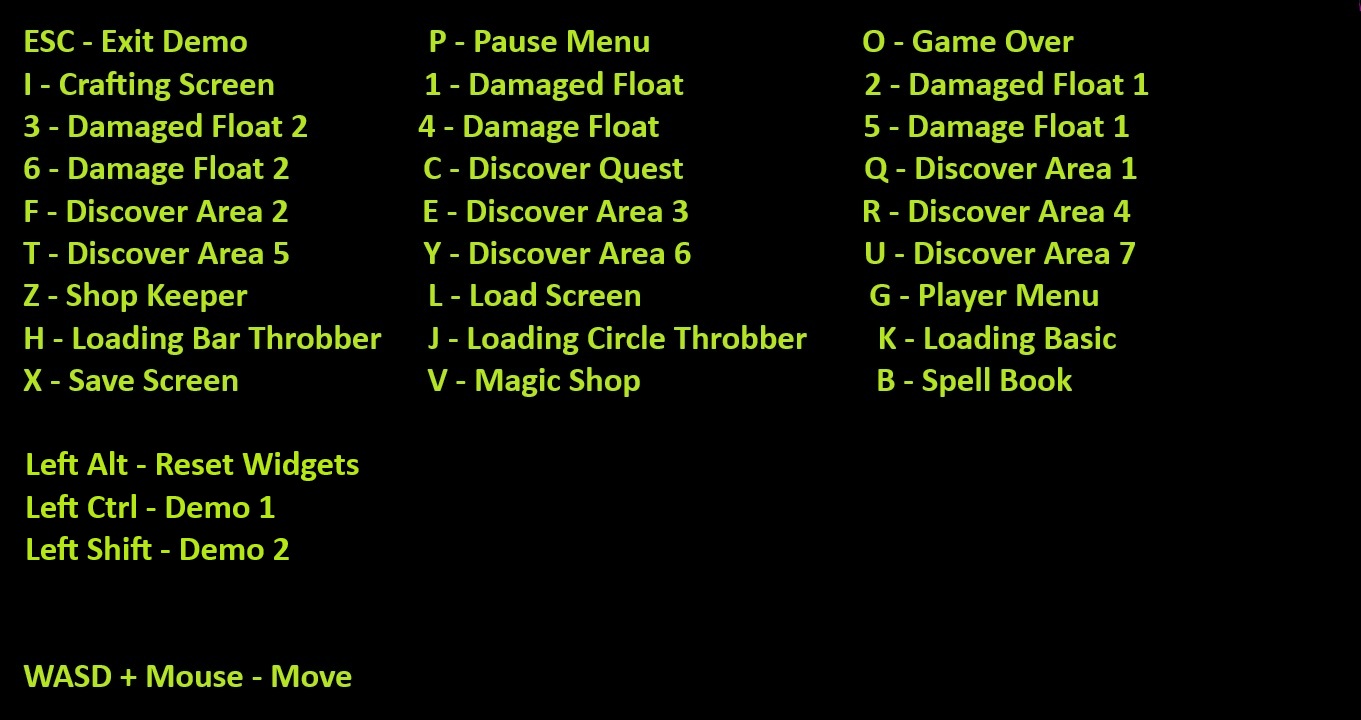 Modular Widgets Demo Screenshot